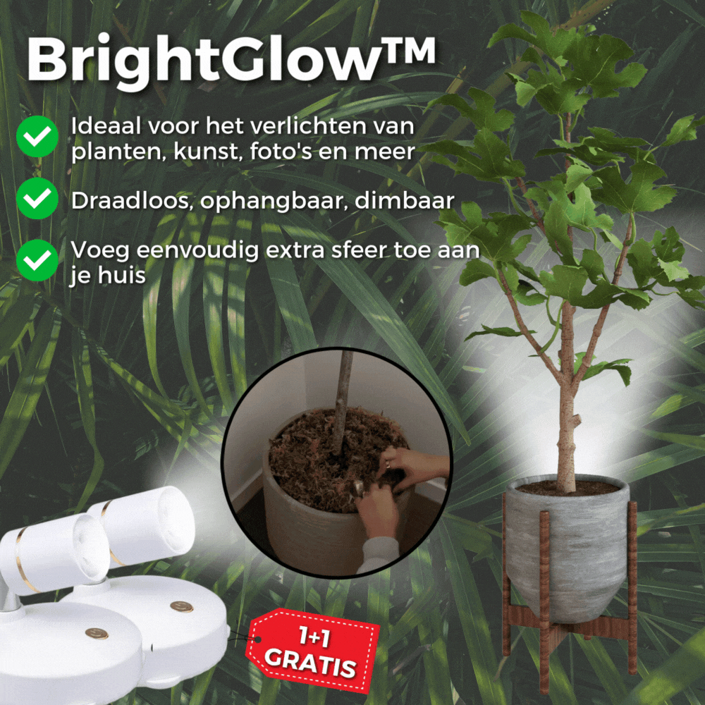 BrightGlow™️ - Draadloze LED-spot met Smart Light!