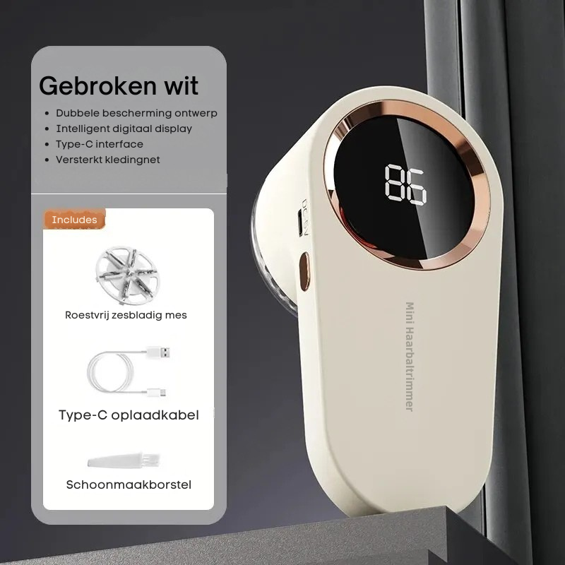 USB Oplaadbare Pluisverwijderaar met LED Display!
